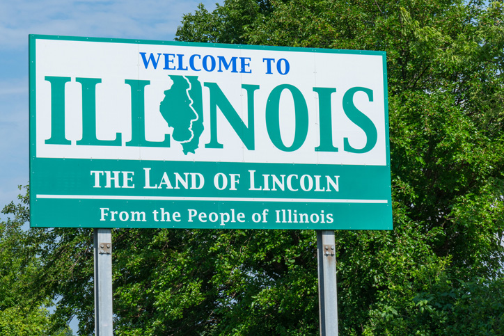 Welcome to Illinois state highway sign